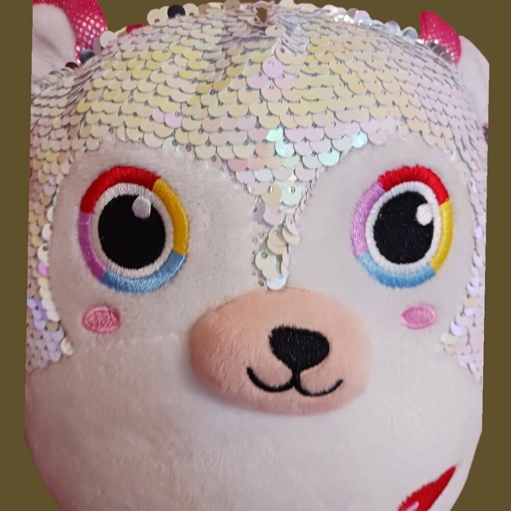 In Motion Design Reversible Sequin Plush Toy With Pink Sparkly Arms & Legs Rainb - Picture 10 of 10